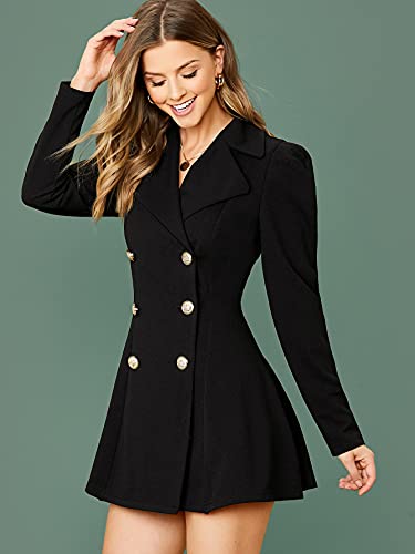 jackets for women Notch Collar Double Breasted Blazer Dress3