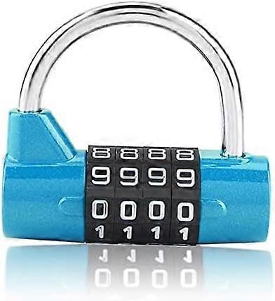 Joyhappst Image Color (5.453Cm) 4 Digit Code Combination Padlock, Gym Locker, Password Security Lock For Gym, School, Employee Travel Suitcase