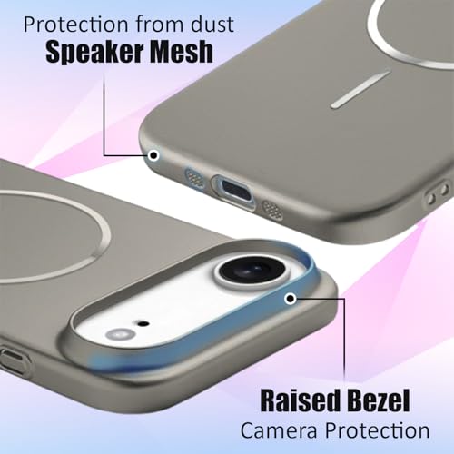Image of AIBEX Ultra-Thin Mag-Saf Back Cover Case Compatible with iPhone 17 AIR| Slim Fit Scratch-Resistant Matte | Magnetic Wireless Charging | Microfibre Lining | Camera Protection (PC Material) - Titanium