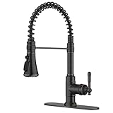 FORIOUS Antique Kitchen Faucet with Pull Down Sprayer, Oil Rubber Bronze, High Arc Single Handle Vintage Spring Sink Faucet 1 or 3 Hole for...