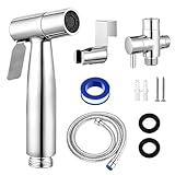 Wxeadu Ducha Bidet para WC, Grifo Bidet para WC, Grifo WCs Higienico Inoxidable, Bidets de mano pulverizador Kit con 1.5m Manguera y Soporte para Baño de Mascotas, Cuidado Personal, Limpieza