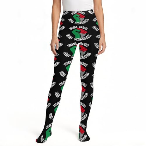 Free Gaza Free Palestine High-Waist Tights
