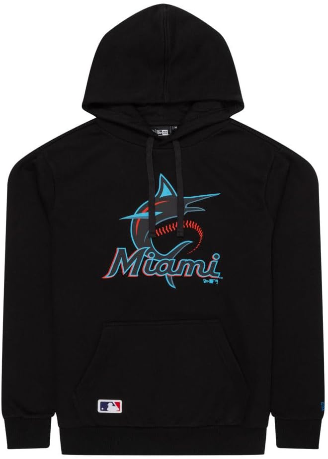 New Era Men's Nos Mlb Regular Hoody Miamar Blk Hooded Sweatshirt (pack of 1)