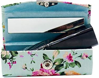 Lipstick Case with Mirror, Hanyi 3 Pcs Vintage Floral Print Leather Lipstick Holder Box Jewelry Organiser