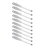 10pcs Sliver Metal Ear Spoon Earwax Curette Remover Earpick Tool Hanging Clean Tool for Ear Key Hanging Key...