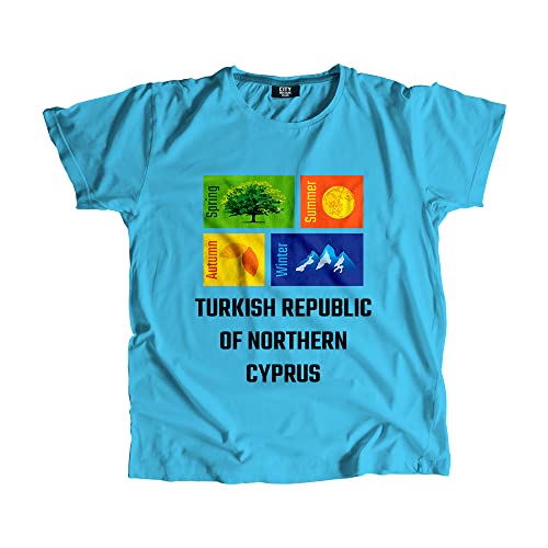 T-shirt Chypre du Nord bleu anti-déformation et respirant unisexe