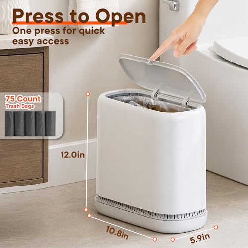 Caneca de Basura Rectangular Blanca con Tapa y Diseño Oculto miniatura 6