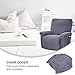 KALLORY Massage Chair Cover Slipcover, All-Inclusive Elastic Fleece Recliner Protector, Deep Gray Stretch Chair Cover for Home and Office Use