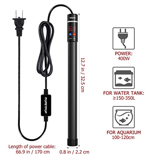 image for POPETPOP [Upgraded 400W Aquarium Heater - Submersible Titanium Fish Ta