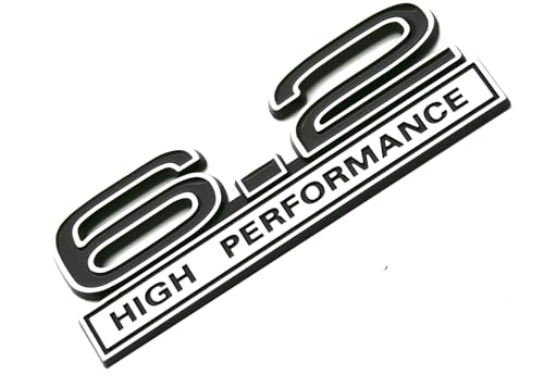 Image of 2pcs 6.2 Liter High Performance Engine Emblems Badge 3D Decals Stickers Cars Trucks (Chrome Black)