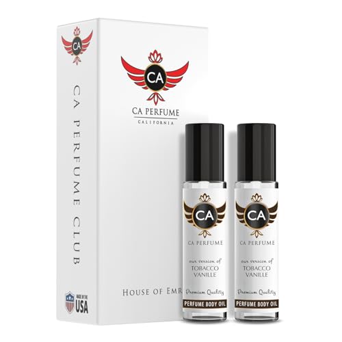 CA Perfume Impression of Tobacco Vanille for Men Eau De Parfum Amber Spicy Scent Long Lasting Cologne for Men Travel Size TSA Ready for Day and Night Wear 0.33 Fl Oz 10ml (Pack of 2)