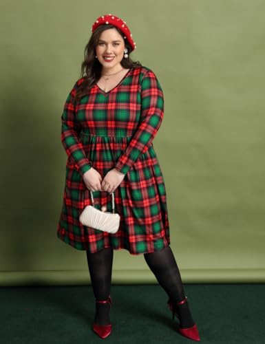 Image of RITERA Plus Size Dresses for Curvy Women Summer Spring Womens Dress V Neck Short Sleeve Casual Dress with Pockets XL-5XL