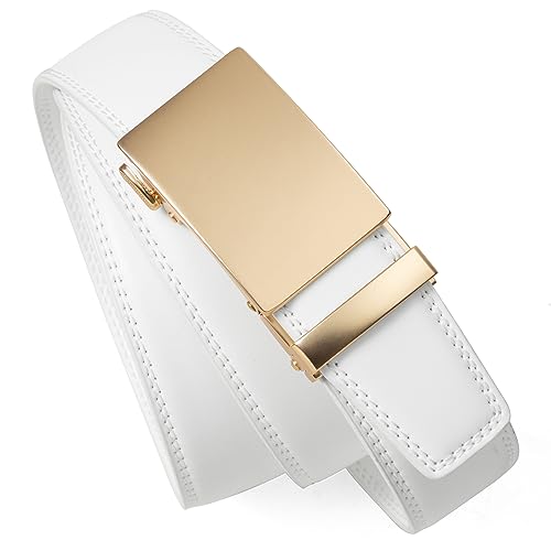 Image of Founders & C Men's Ratchet Belt 1 3 /8 inch,Leather Dress Belt Adjustable with Click Sliding Buckle Trim to Exact Fit