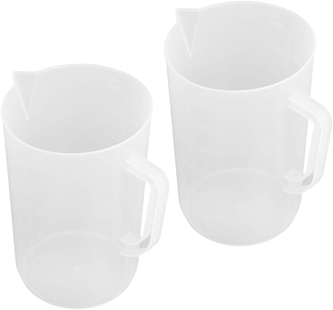 2pcs Plastic Measuring Cups 3000ml Large Capacity Motor Oil Measuring Pitcher for Accurate Liquid Measurement in Automotive Repair and Auto Repair Shops