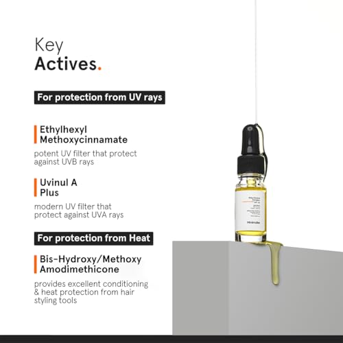 Image of Minimalist Hair Serum for Dry Frizzy Hair with SPF 30, Keratin, Argan Oil & Ceramides| Heat Protection Serum, Smoothens & Protects From UV | Lightweight | Leave In For Women & Men | 10 ml