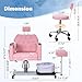 Seogwisam Pedicure Chair No Plumbing, 360° Swivel Hydraulic Reclining Pedicure Chair with Foot Spa & Adjustable Footrest, for Nail Tech, Spa (Pink)