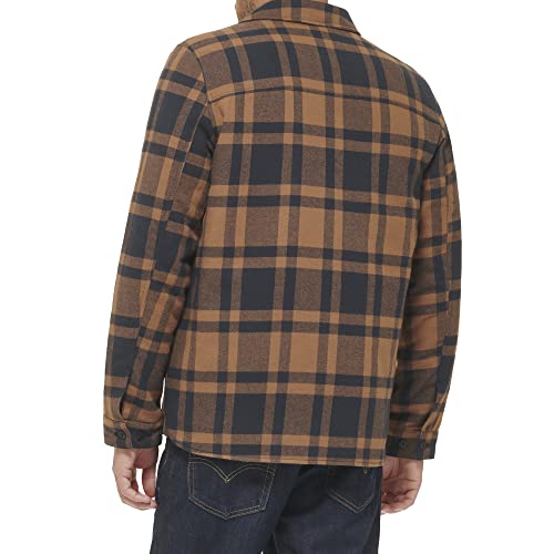 Levi's Men's Cotton Shirt Jacket, Worker Brown/Charcoal Plaid, Medium #TOP3
