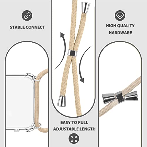 Yespure Clear Case For Iphone Xr,Lanyard Phone Case For Iphone Xr,Soft Slim Transparent Tpu Anti-Scratch Anti-Yellowing Protective Cover With Adjustable Holder Strap For Women Girls - Beige #TOP2