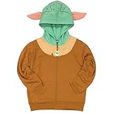 STAR WARS The Mandalorian Baby Yoda Costume Hoodie, Hooded Sweatshirt, Toddler/Boys Size 4T Tan/Green