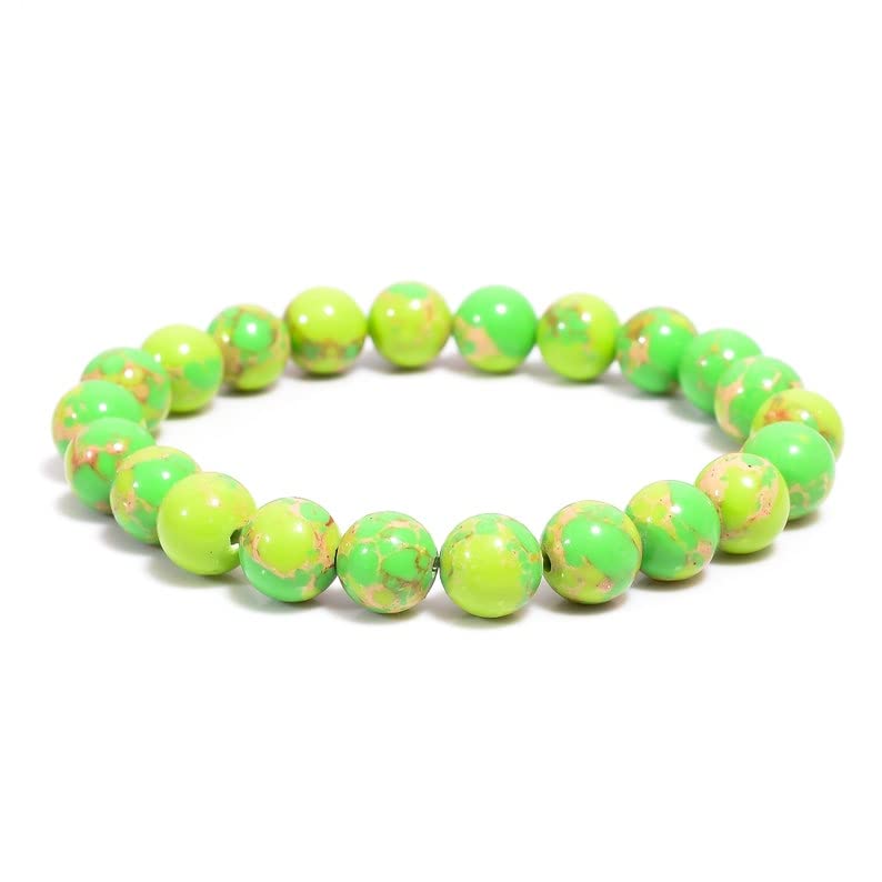 Bracelet turquoise cuivrée verte ronde 8mm de qualité supérieure LKBEADS