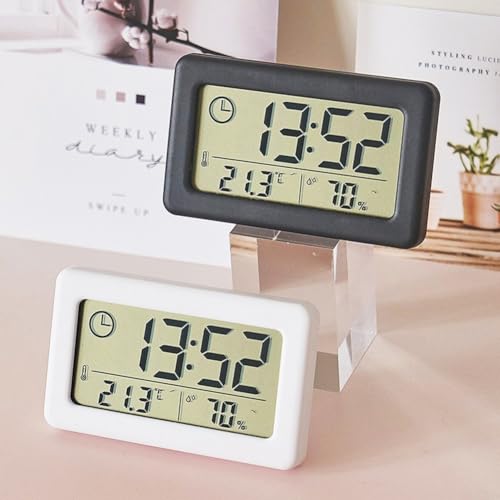 Marchfunny Medidor digital de temperatura ambiente y humedad con pantalla LCD grande, uso en interiores, memoria de valor máximo y mínimo, unidades de temperatura en grados Celsius o Fahrenheit (rojo) - imagen 7