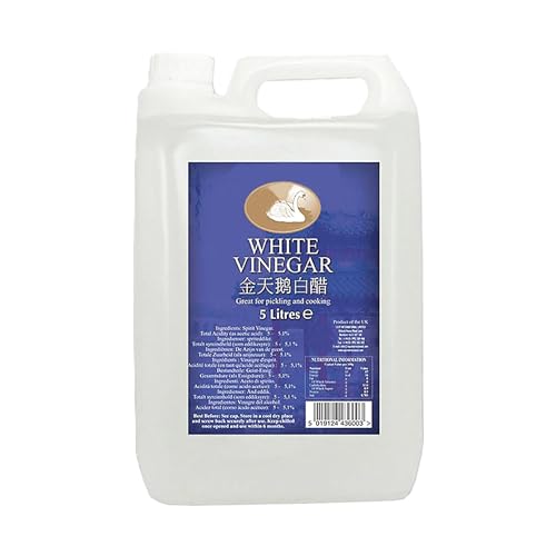 Goldden Swaan White Vinegar - 5 Litre (Pack of 4) | Multi Purpose Use | Perfect For Cleaning, Pickling, Marinating & Cooking | Distilled White Vinegar