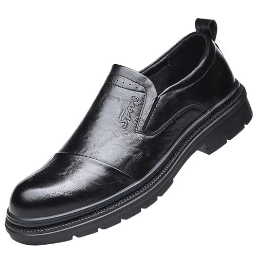 Calzado deportivo tipo mocasines casuales de piel sintética negra para hombre
