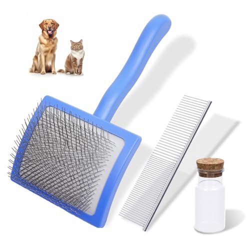3PCS Slicker Brush for Dogs (Blue)