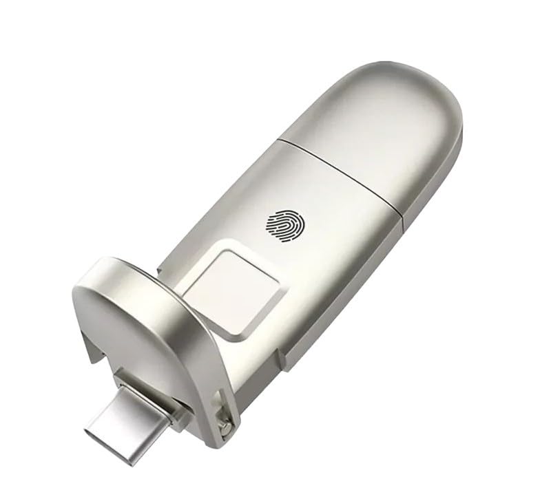 Linkify 2-in-1 OTG Flash Drive USB 3.2 Gen 2 + Type-C with Fingerprint Encryption, 550Mbps Read/Write Speed, Metallic / 3 Years Warranty (128 GB)