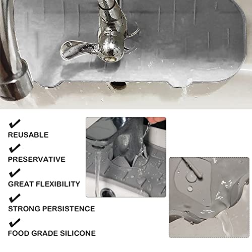 ZWZNBL 1 x Silikon-Wasserhahn-Griff, Tropfenfänger, Silikonmatte für Küche, Badezimmer, Waschbecken, Spritzschutz mit 1 x Spülbeckenfilter