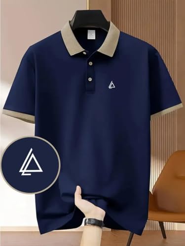 Image of TAGAS Mens Polo T-Shirt || Men's Color Block Polo Tshirt | Short Sleeve Casual Pullover with Collar |Casual Wear for Men | Mens Regular FIT T-Shirts