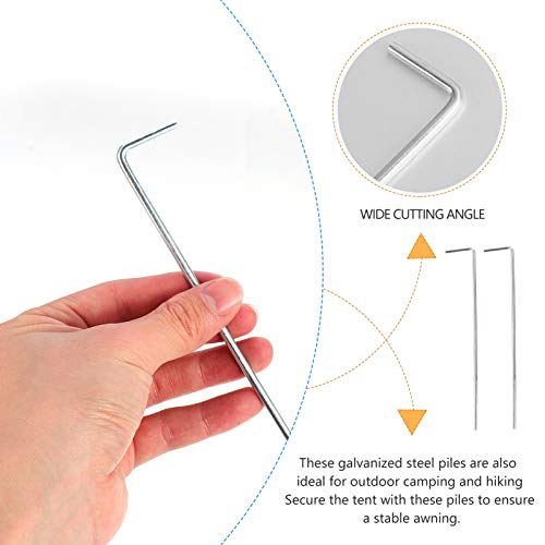 BESPORTBLE 2 conjuntos de estacas de corda para barraca de acampamento de aço galvanizado resistente