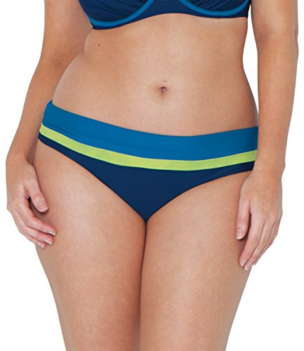 Curvy Kate Damen Maya Fold Over Slip Bikini-Unterteile Gr. 44, Blau gemischt