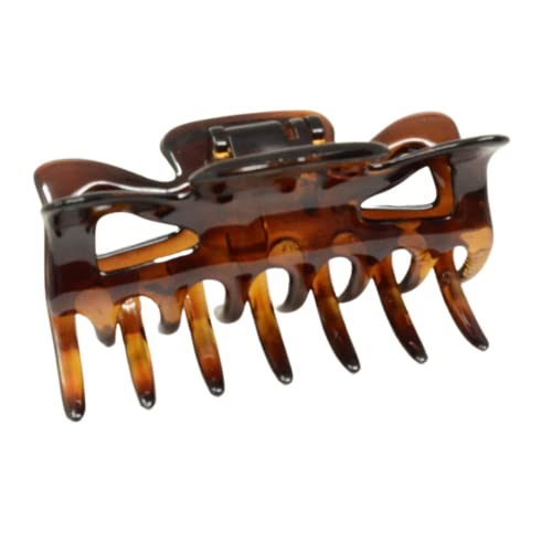 Parcelona French Classic Shaded Tortoise Shell Brown 3" Covered Spring Celluloid Made In France Jaw Claw Hair Clip Clutcher Clamp For Women And Girls #TOP12