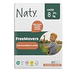 Naty FreeMovers Baby Pants Windeln | Windelhöschen zertifiziert hautverträglich | Weich & ohne Duftstoffe | Saugstark & Auslaufsicher | Dermatologisch getestet | Größe 8 (17+ kg) | 60 Stück
