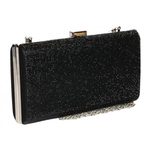 Minaudière noire sac de soirée paillettes pochette mariage Nolya grand format