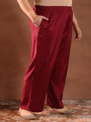 Image of Libas Solid Cotton Fit and Flare Dress for Women