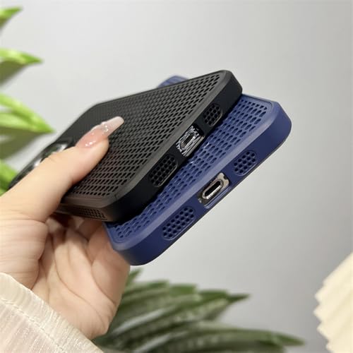 Étui de chargement sans fil magnétique iPhone 15 Plus coque maille dissipation thermique violet