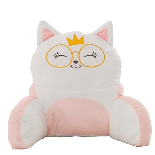Unicorns & Robots Kids Reading Backrest Pillow With Arms, Mini Bedrest Lounge Pillow, Prop Up Princess Cat Bed Rest Pillows For Sitting In Bed #TOP3