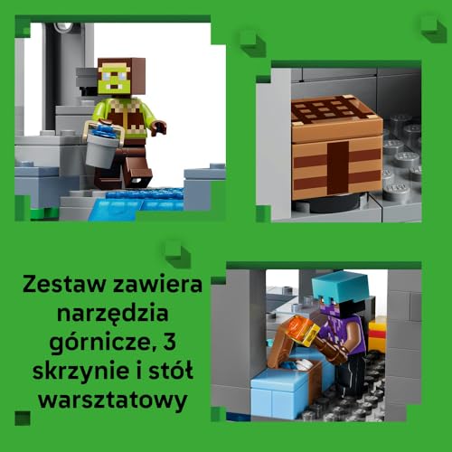 LEGO Minecraft Stacja Ghasta, zabawka konstrukcyjna dla dziecka, zestaw z figurkami Ghasta i szkieleta, gamingowa dekoracja, prezent dla chłopca lub dziewczynki od 9 lat 21597