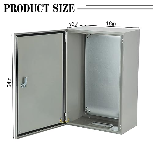 Electrical Enclosures 24”Hx16”Wx10”D Nema 4X Steel Electrical Box W/Removable Inner Panel,Water & Dust Proof Ideal For Outdoor/Indoor Electrical Junction Box. #TOP2