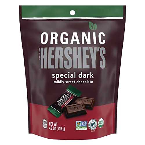 Hershey's Special Dark Organic Miniatures Mildly Sweet Dark Chocolate Candy Bars, Individually Wrapped, 4.2 Oz Bag #TOP19