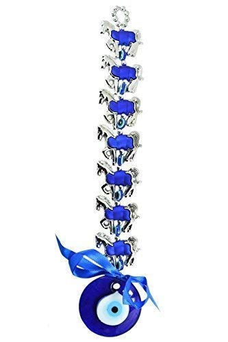 - REBUY Vastu Feng Shui Evil Eye Wall Hanging with Silver Seven Horses for Good Luck Prosperity Success Health Wealth Office Home Decor & Car