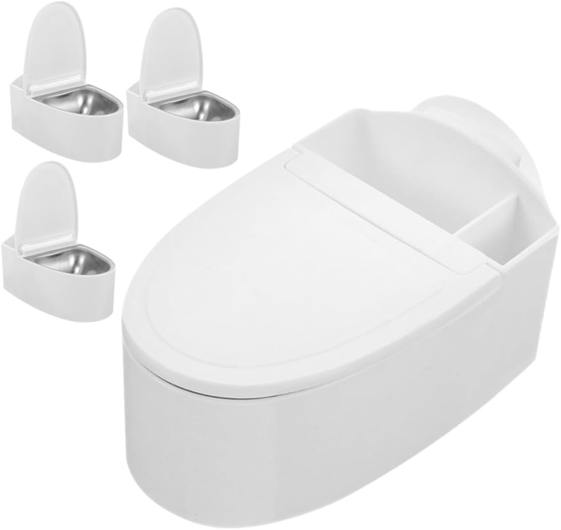Wall Mounted Ashtray with Lid, Metal Insert 4pcs, Bathroom and Toilet Creative Smoking Ash Trays, Windproof Decorative Home and Outdoor Use