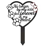 BUoonyer Stake Graves Cemetery Decorations - Pet Metal Memorial Grave Markers, Dog Cat Graveyard Remembrance Burial Plaque, Heart Paw Sympathy Graveside Decor Sign for Outdoor Outside Yard Garden