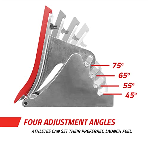 Gill Athletics S2 Starting Block 8" Tall Cast Aluminum Pedals - Designed For High Level Track & Field Competition - Pedals Feature Four Angle Adjustments - Includes 1⁄2” Pyramid Spikes - Red #TOP5