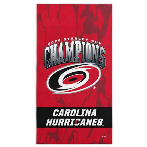 NHL Carolina Hurricanes 2026 Stanley Cup Champions Beach Towel, 30 x 60 in