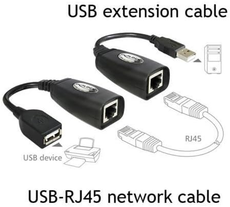 Frackson - 150Ft USB 2.0 to RJ45 LAN Extension Extender Adapter Over Cat5/Cat5e /Cat6 Cable Color Black