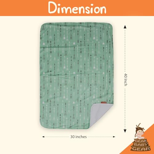 Image of Dear Baby Gear - Premium Car Seat Baby Blanket - Soft Swaddle Blanket for Baby Girls and Boys, Plush Blankets - Adorable Designs, Comfortable Fabric - Mint Green Arrows(40 x 30 inches)