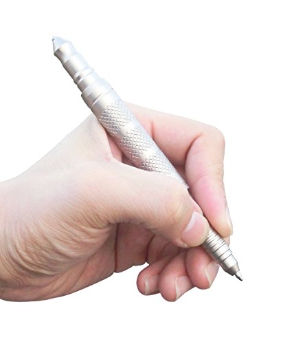 ZENDY Penna a sfera tattico Modello 7 frangenti vetrate in alluminio penna Autoprotezione strumento multifunzione (Oro)